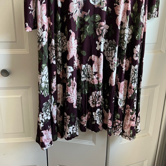 Loft Brand Purple Floral Long Sleeve Dress - Picture 7 of 7